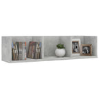 vidaXL CD-Wandregal Betongrau 75x18x18 cm Holzwerkstoff