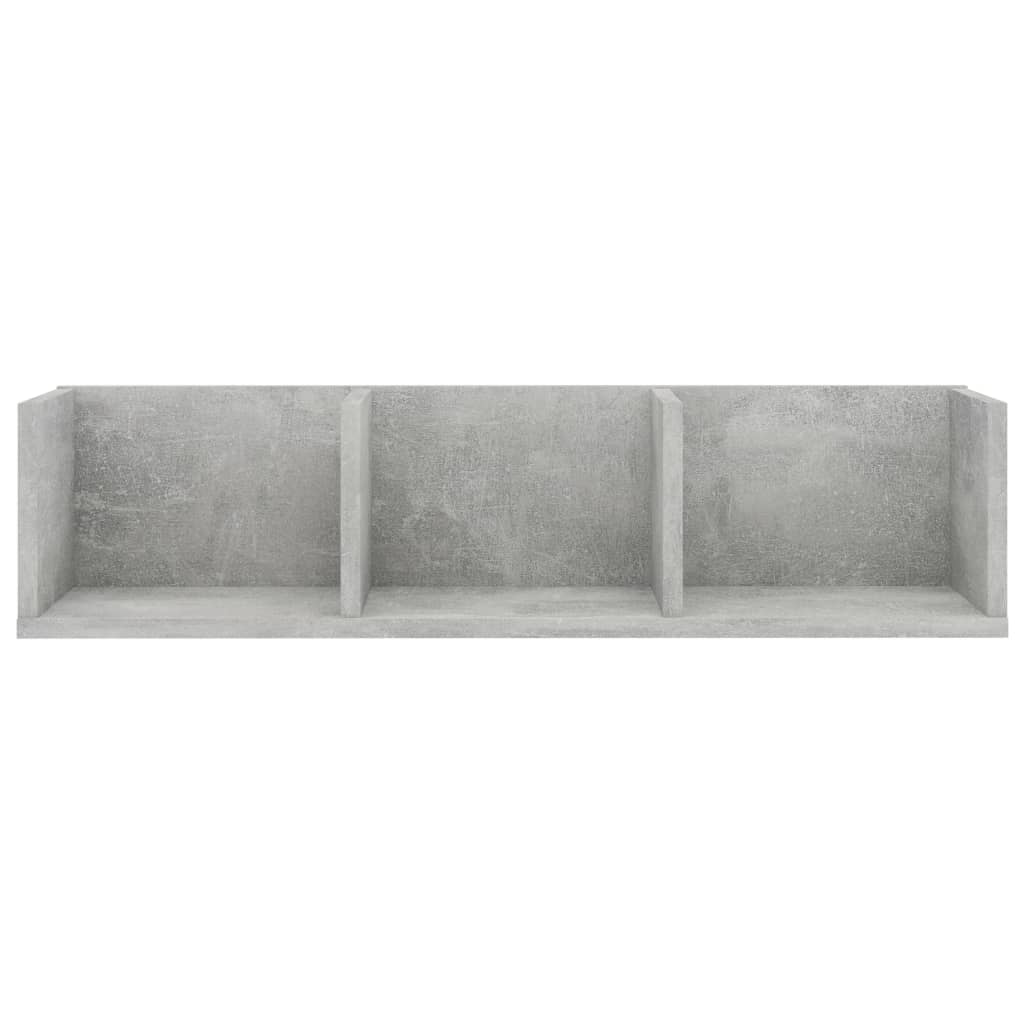 vidaXL CD-Wandregal Betongrau 75x18x18 cm Holzwerkstoff
