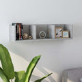 vidaXL CD-Wandregal Betongrau 75x18x18 cm Holzwerkstoff