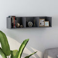 vidaXL CD-Wandregal Hochglanz-Grau 75x18x18 cm Holzwerkstoff