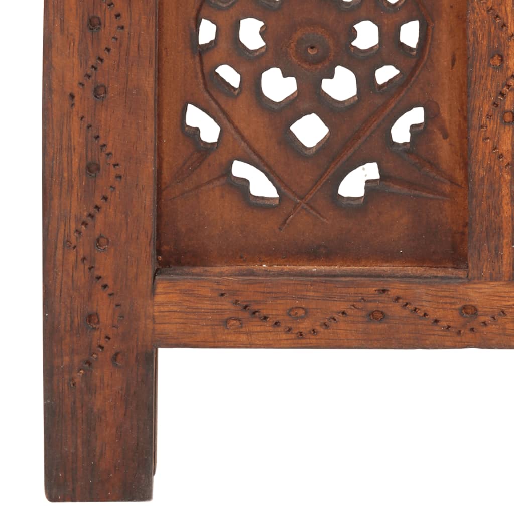 vidaXL 3-tlg. Raumteiler Handgeschnitzt Braun 120×165 cm Mangoholz