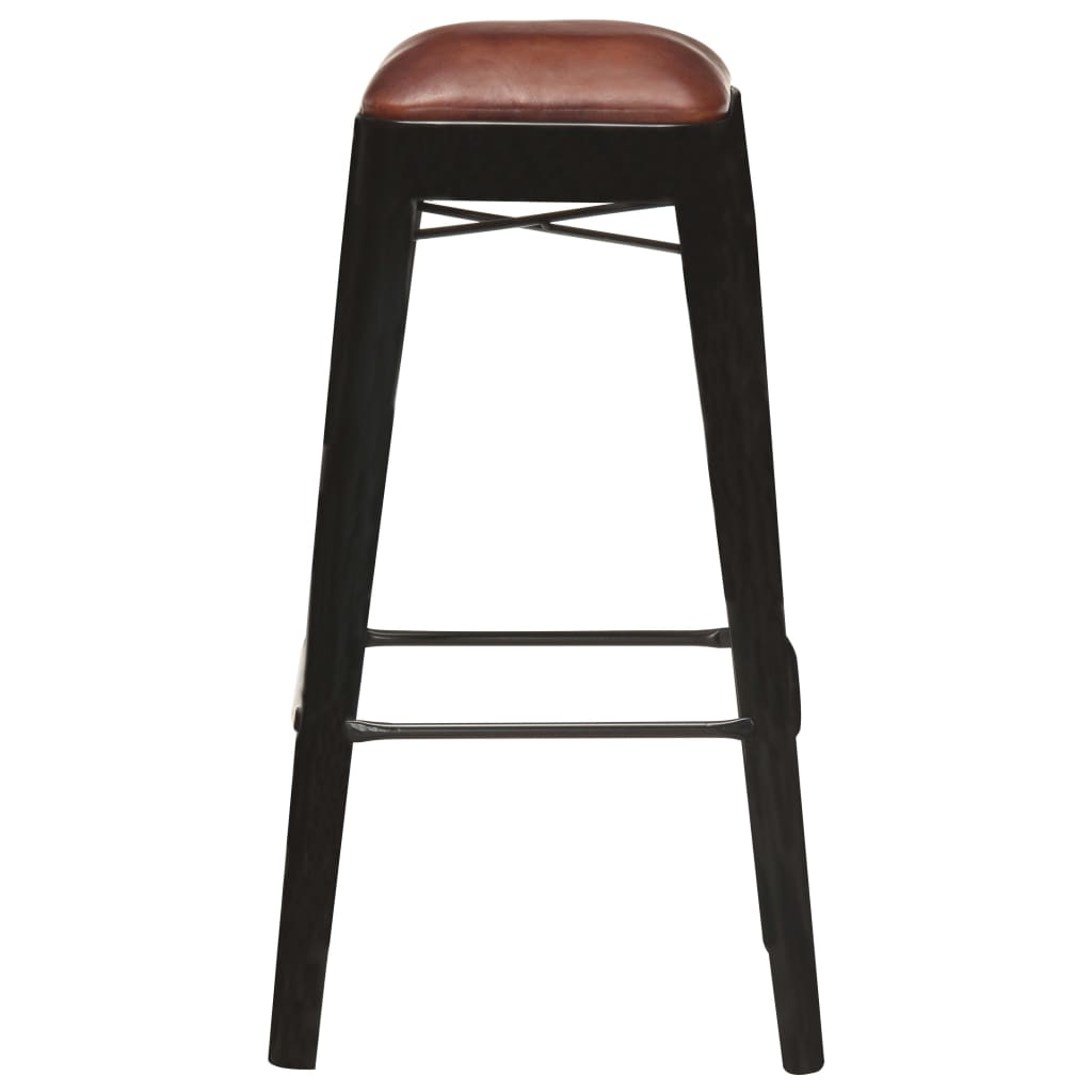vidaXL Barhocker 4 Stk. Schwarz Echtleder