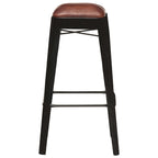 vidaXL Barhocker 4 Stk. Schwarz Echtleder