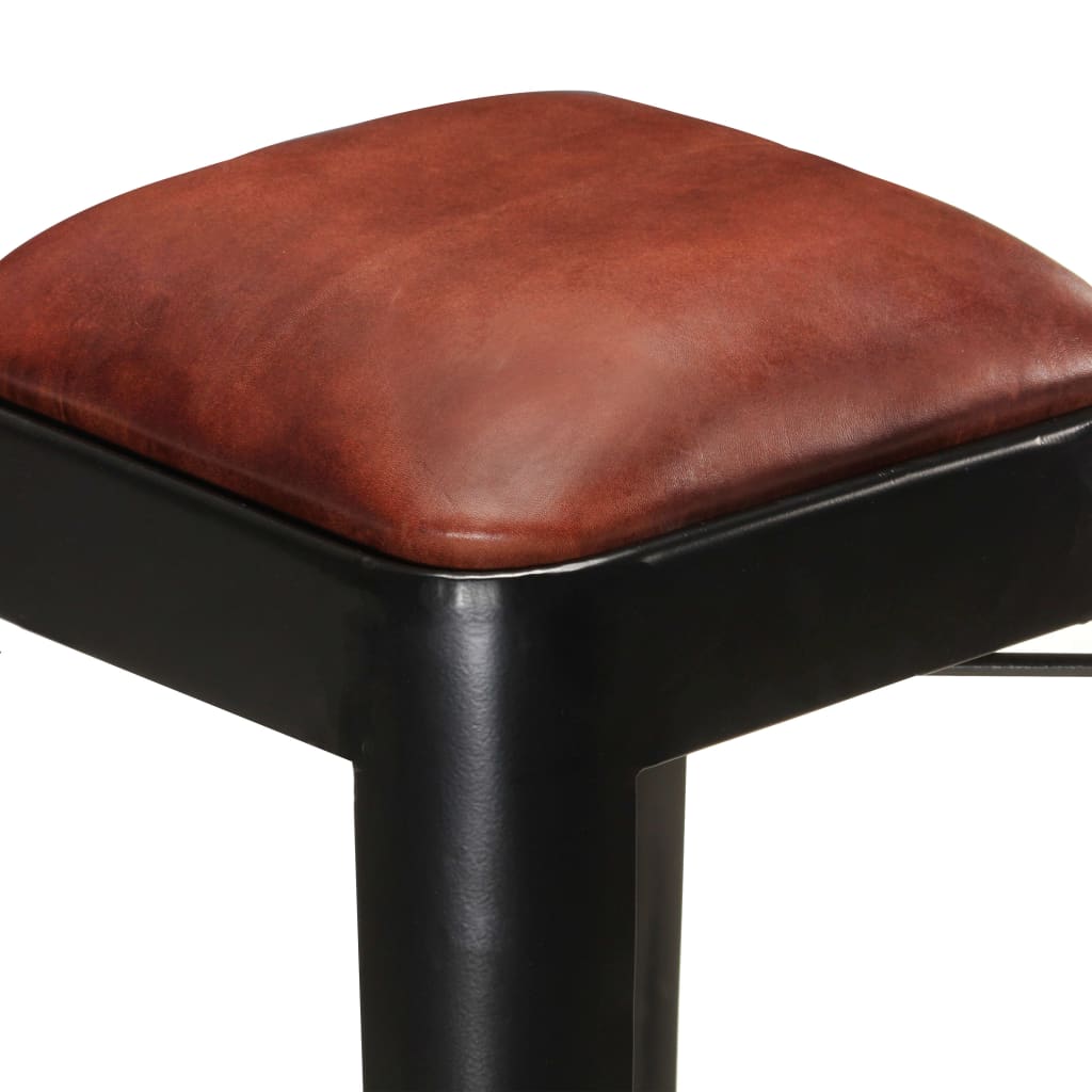 vidaXL Barhocker 4 Stk. Schwarz Echtleder