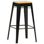 vidaXL Barhocker 4 Stk. Schwarz Mango Massivholz