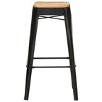 vidaXL Barhocker 4 Stk. Schwarz Mango Massivholz