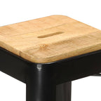vidaXL Barhocker 4 Stk. Schwarz Mango Massivholz