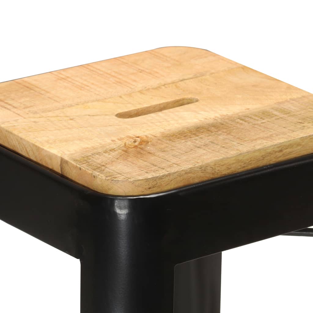 vidaXL Barhocker 4 Stk. Schwarz Mango Massivholz