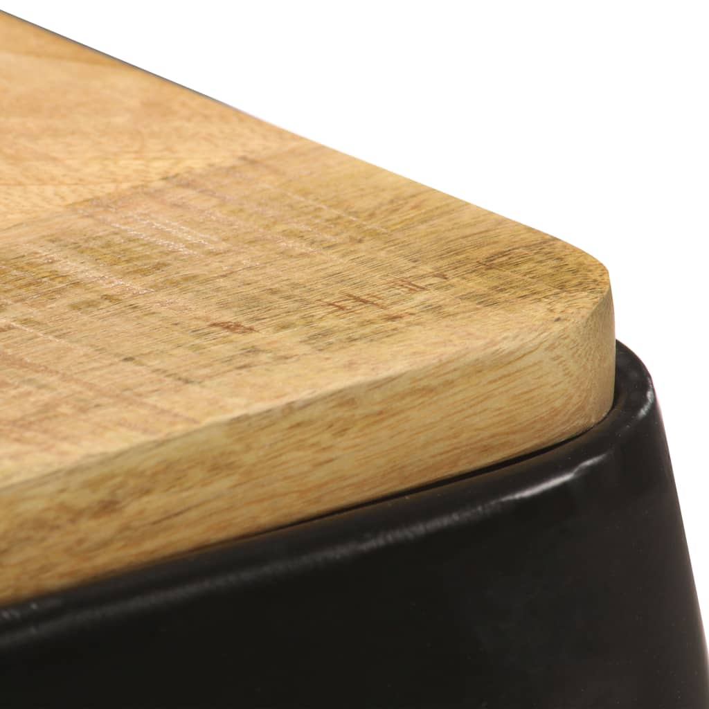 vidaXL Barhocker 4 Stk. Schwarz Mango Massivholz
