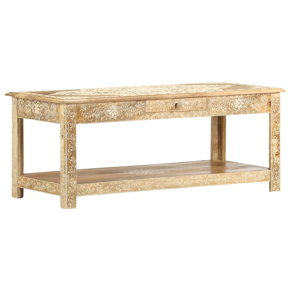 vidaXL Couchtisch 110 x 50 x 45 cm Handgemalt Massivholz Mango