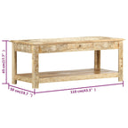 vidaXL Couchtisch 110 x 50 x 45 cm Handgemalt Massivholz Mango