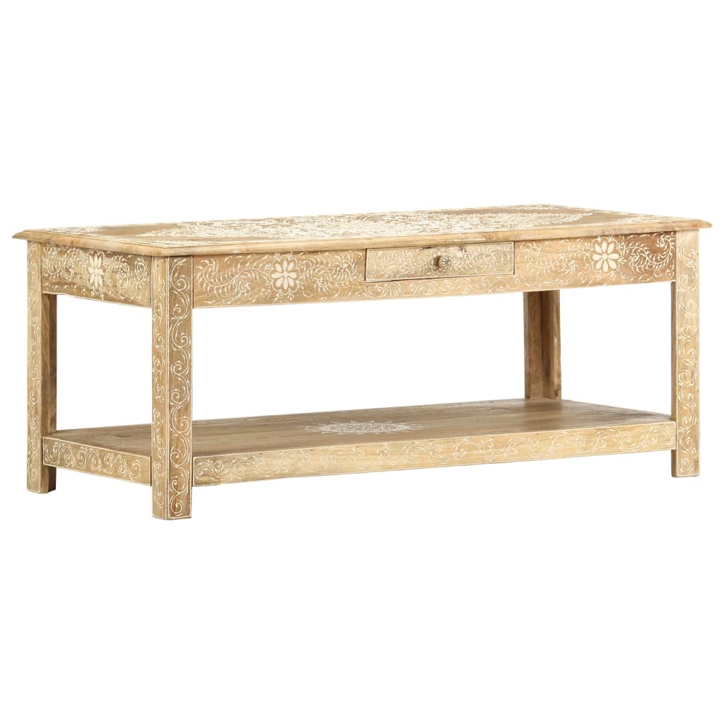 vidaXL Couchtisch 110 x 50 x 45 cm Handgemalt Massivholz Mango