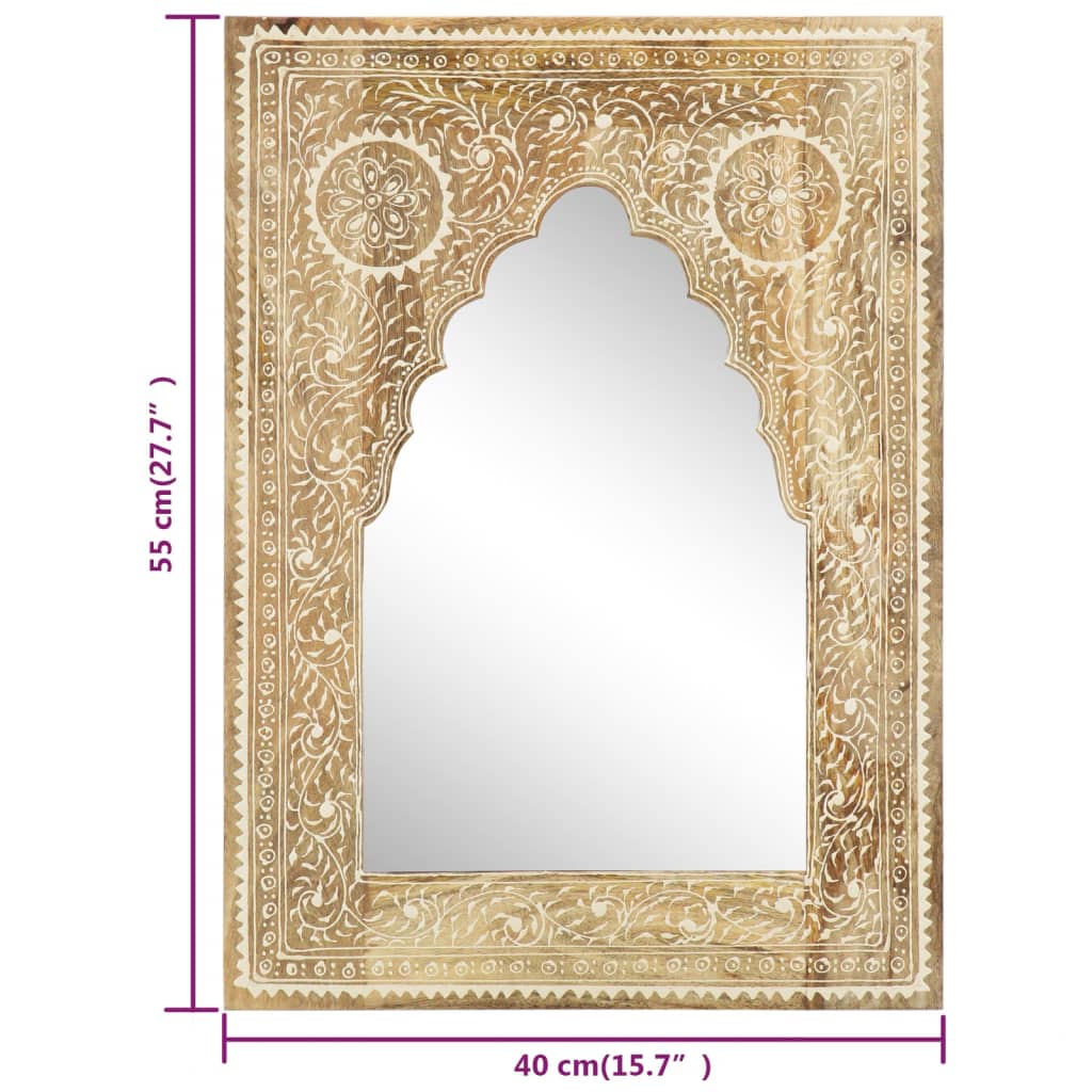 vidaXL Spiegel Handbemalt 40 x 55 cm Massivholz Mango