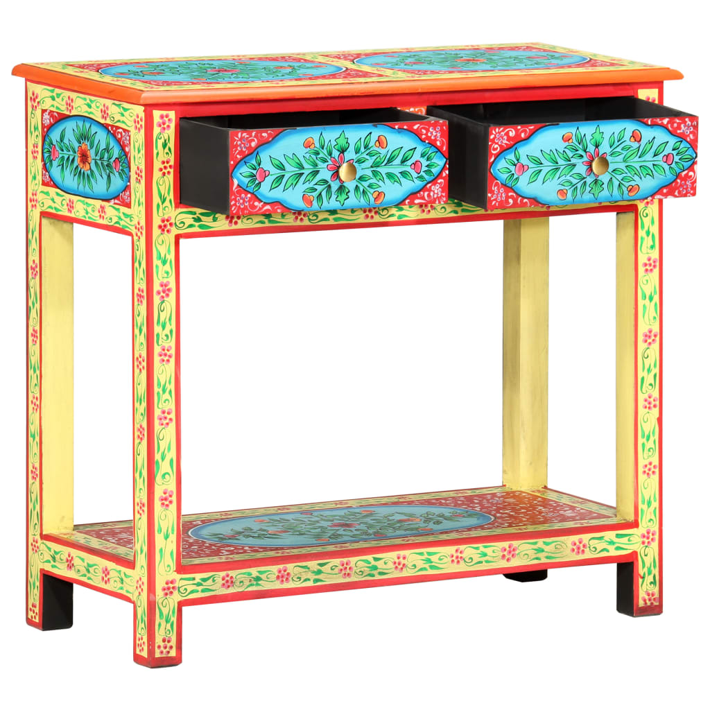 vidaXL Konsolentisch Handbemalt 80×35×75 cm Mango Massivholz