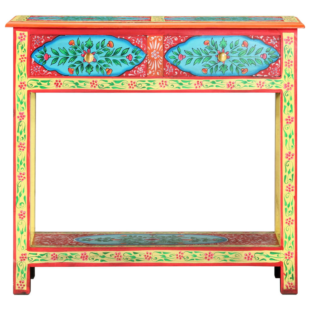 vidaXL Konsolentisch Handbemalt 80×35×75 cm Mango Massivholz