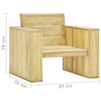 vidaXL Gartenstuhl 89x76x76 cm Kiefernholz Imprägniert