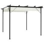 vidaXL Pergola mit Versenkbarem Dach Cremeweiß 3x3 m Stahl