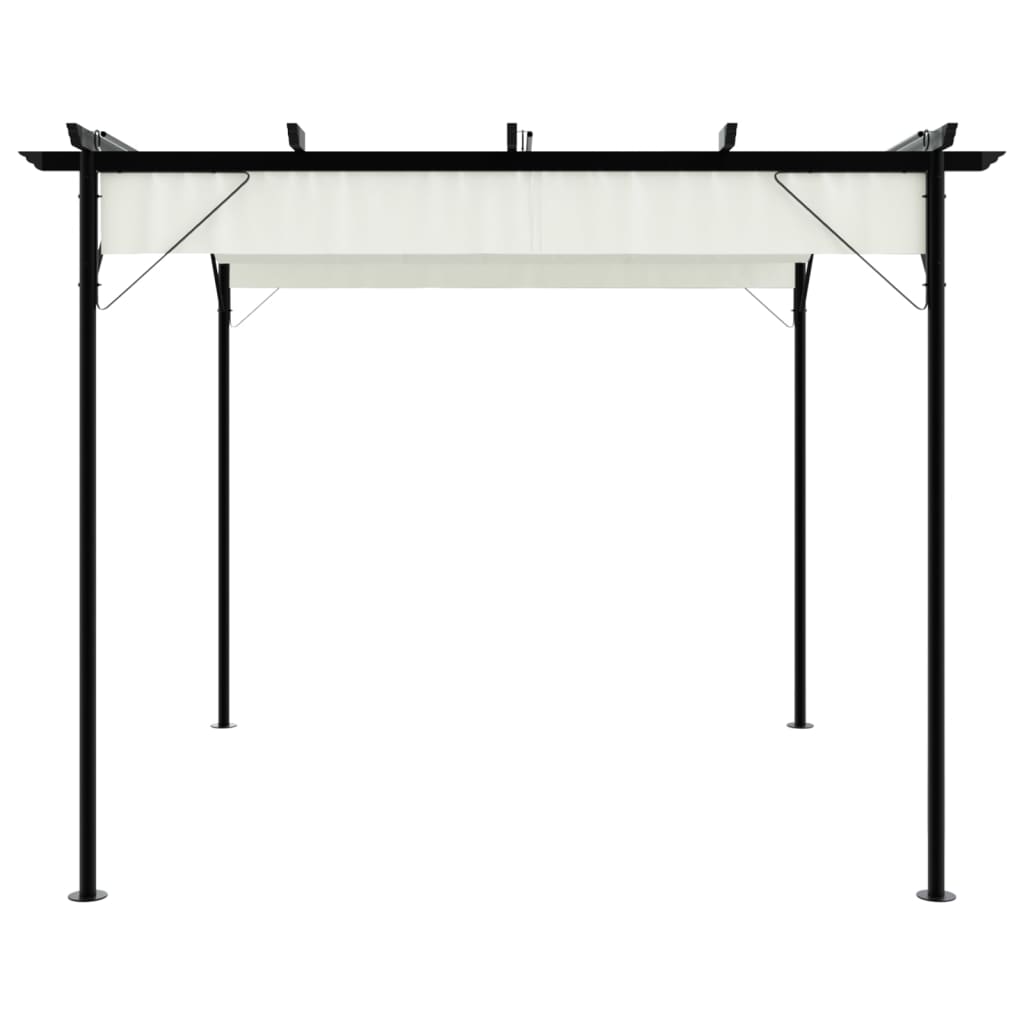 vidaXL Pergola mit Versenkbarem Dach Cremeweiß 3x3 m Stahl