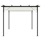 vidaXL Pergola mit Versenkbarem Dach Cremeweiß 3x3 m Stahl