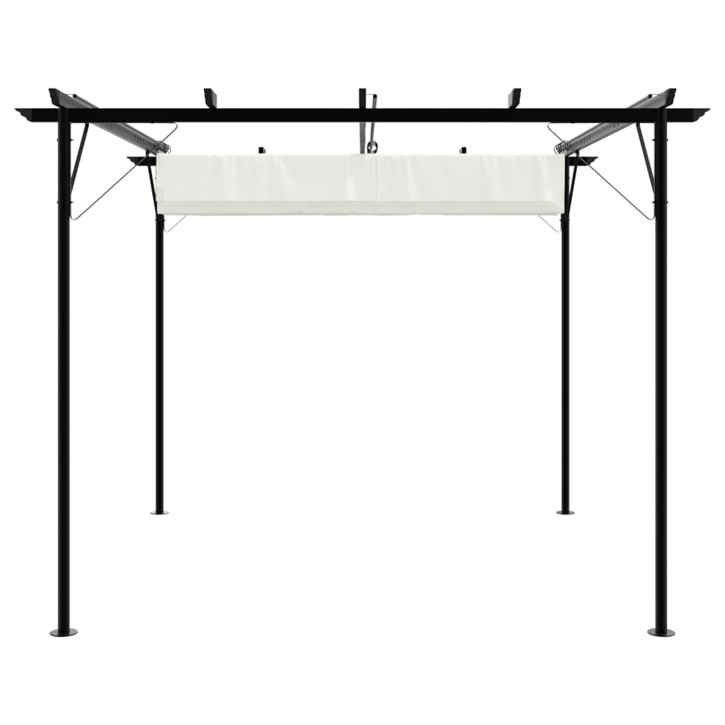 vidaXL Pergola mit Versenkbarem Dach Cremeweiß 3x3 m Stahl