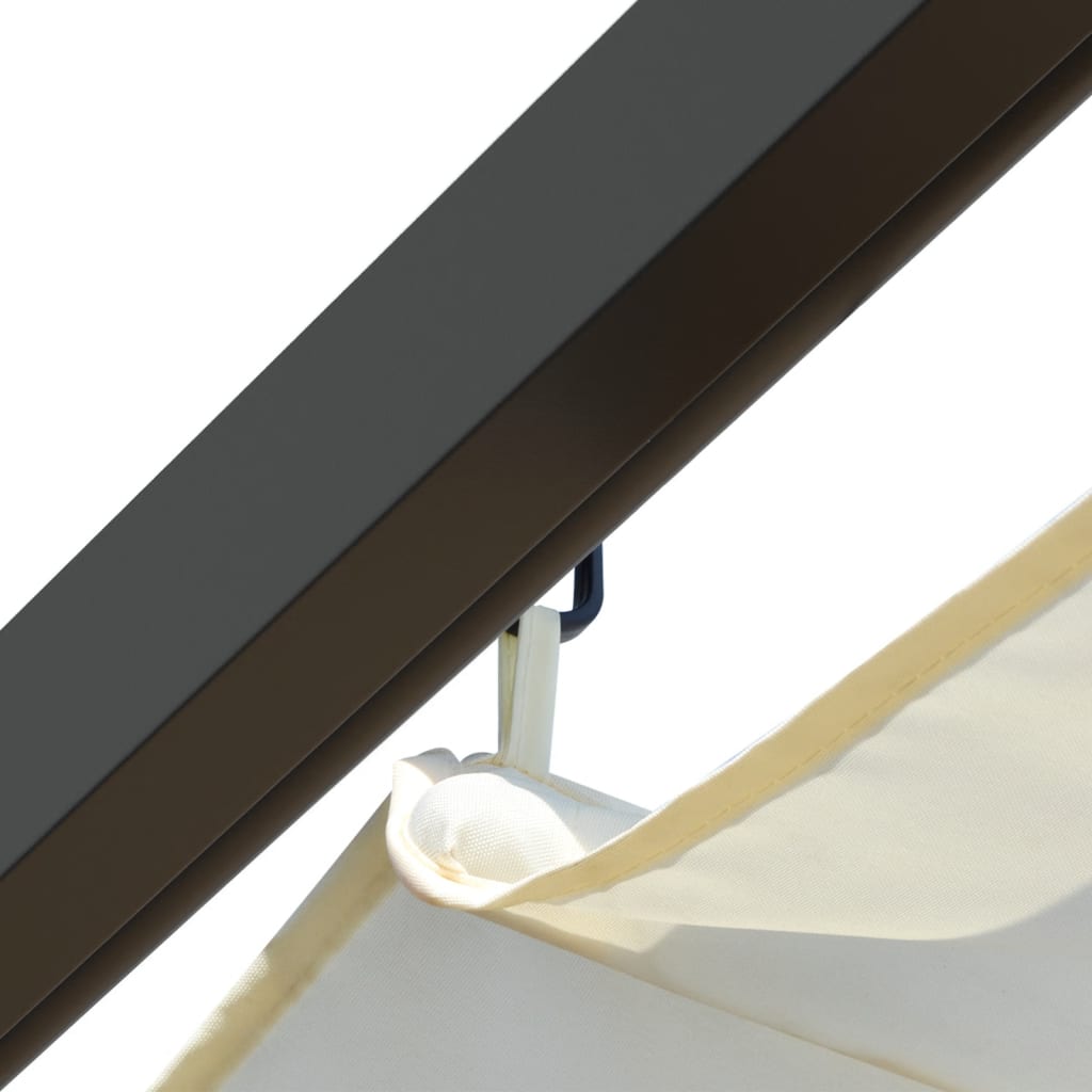 vidaXL Pergola mit Versenkbarem Dach Cremeweiß 3x3 m Stahl