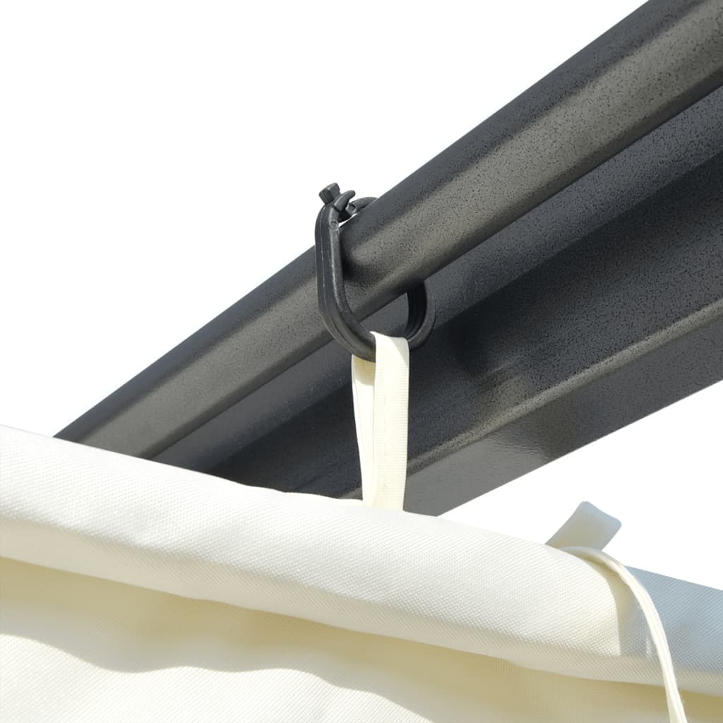 vidaXL Pergola mit Versenkbarem Dach Cremeweiß 3x3 m Stahl