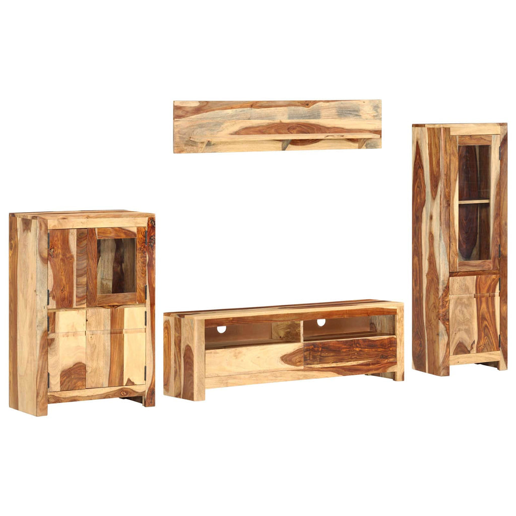 vidaXL TV-Einheit Set mit Schubladen Braun Holz