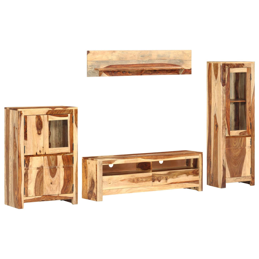 vidaXL TV-Einheit Set mit Schubladen Braun Holz