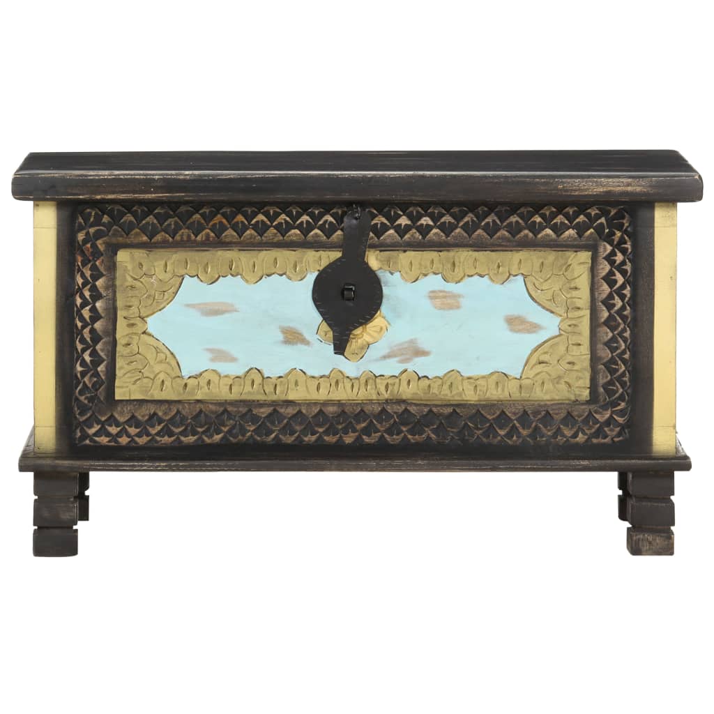 vidaXL Aufbewahrungstruhe Schwarz 80x40x45 cm Mango Massivholz
