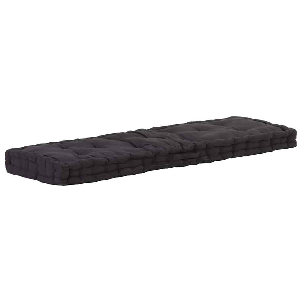 vidaXL Palettenkissen Baumwolle 120×40×7 cm Schwarz