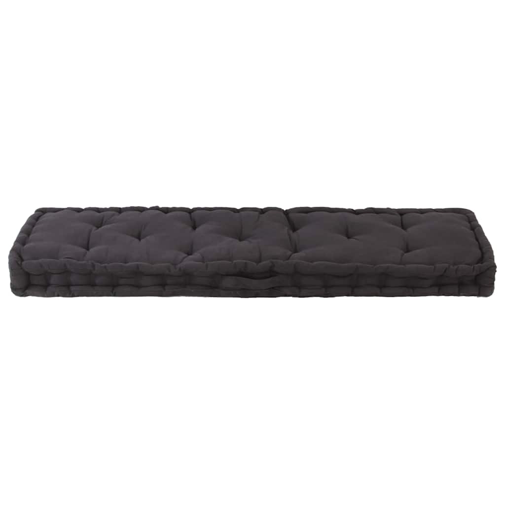 vidaXL Palettenkissen Baumwolle 120×40×7 cm Schwarz