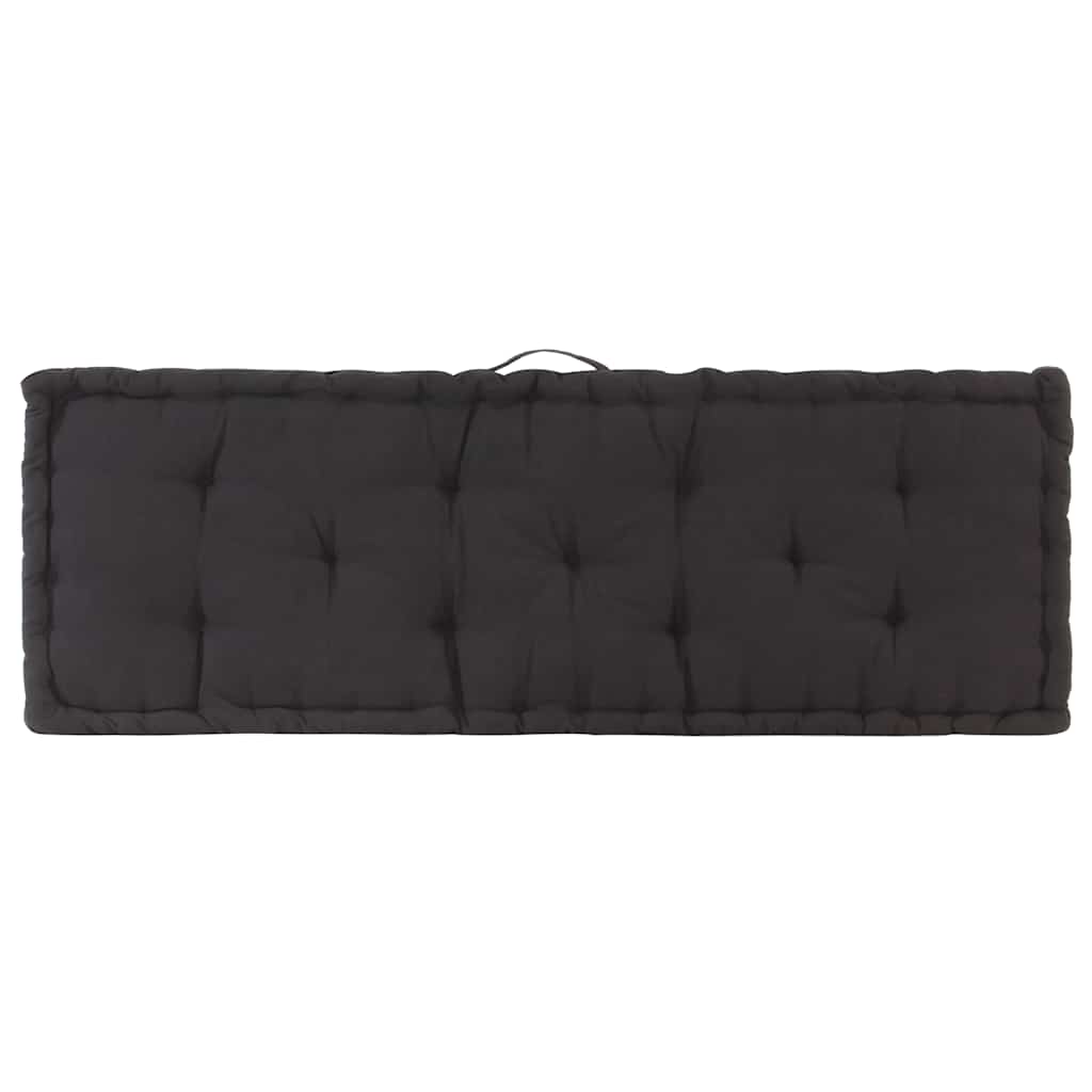 vidaXL Palettenkissen Baumwolle 120×40×7 cm Schwarz