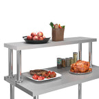 vidaXL Aufsatzboard für Arbeitstisch 120 x 30 x 35 cm Edelstahl