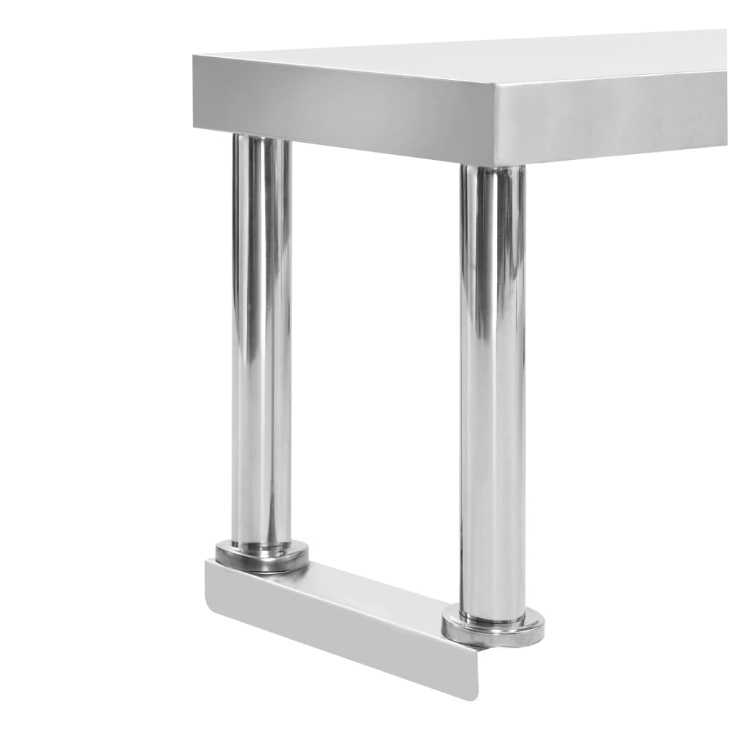 vidaXL Aufsatzboard für Arbeitstisch 120 x 30 x 35 cm Edelstahl