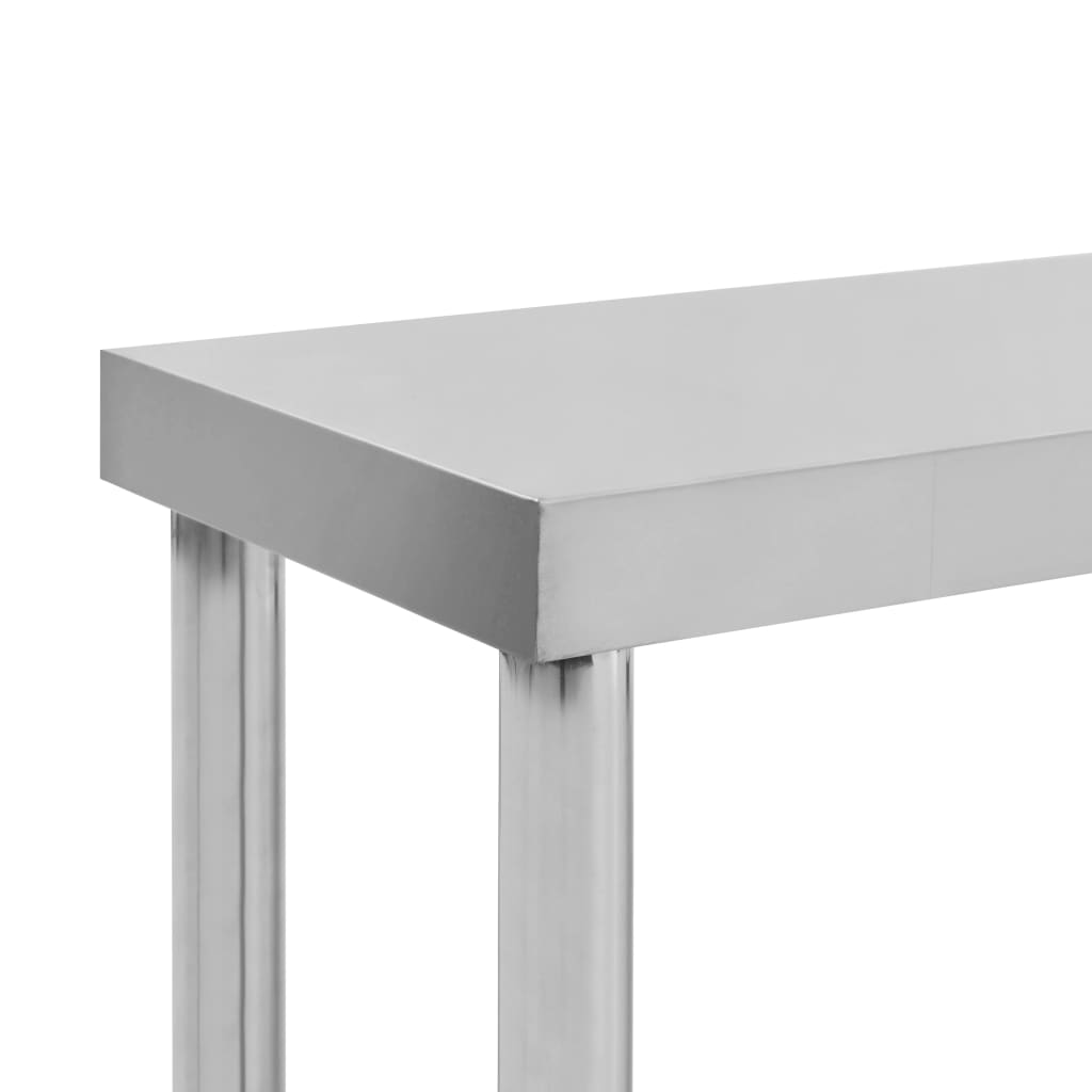 vidaXL 2-stufiger Arbeitstisch-Aufsatz 120 x 30 x 65 cm Edelstahl
