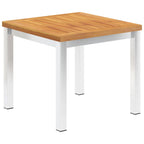 vidaXL Garten-Beistelltisch 45x45x38 cm Massivholz Akazie & Edelstahl