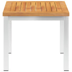 vidaXL Garten-Beistelltisch 45x45x38 cm Massivholz Akazie & Edelstahl