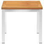 vidaXL Garten-Beistelltisch 45x45x38 cm Massivholz Akazie & Edelstahl