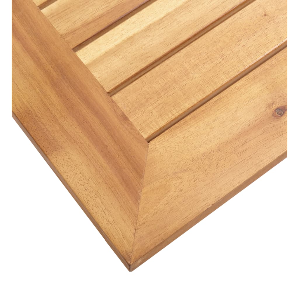 vidaXL Garten-Beistelltisch 45x45x38 cm Massivholz Akazie & Edelstahl