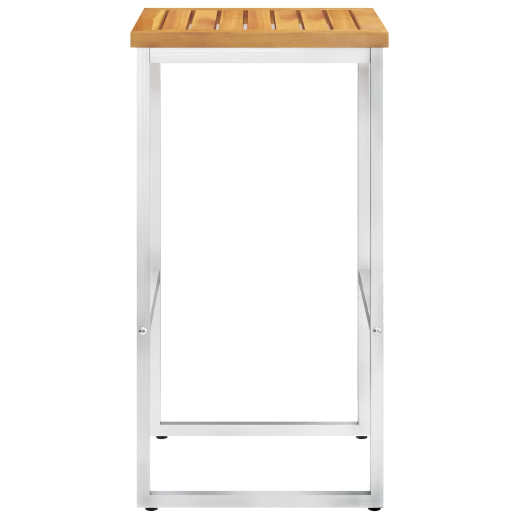 vidaXL Barhocker 2 Stk. Massivholz Akazie und Edelstahl
