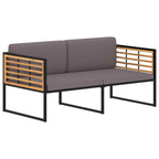 vidaXL Gartenbank mit Auflagen 136 cm Massivholz Akazie Dunkelgrau