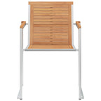 vidaXL Gartenstühle 2 Stk. Massivholz Teak und Edelstahl