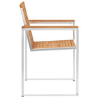 vidaXL Gartenstühle 2 Stk. Massivholz Teak und Edelstahl