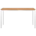 vidaXL Garten-Esstisch 140x80x75 cm Massivholz Teak und Edelstahl