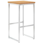 vidaXL Barhocker 2 Stk. Massivholz Teak und Edelstahl