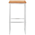 vidaXL Barhocker 2 Stk. Massivholz Teak und Edelstahl