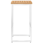 vidaXL Barhocker 2 Stk. Massivholz Teak und Edelstahl