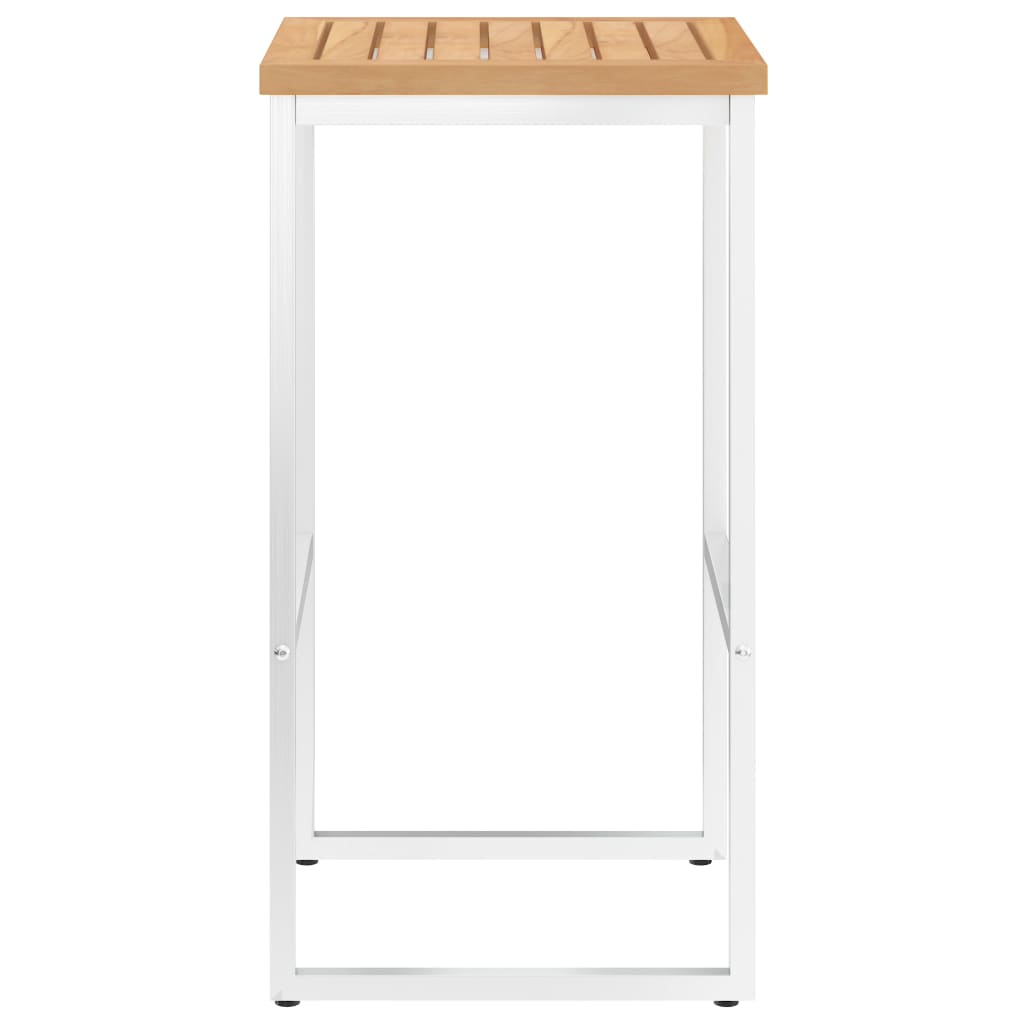 vidaXL Barhocker 2 Stk. Massivholz Teak und Edelstahl