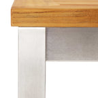 vidaXL Barhocker 2 Stk. Massivholz Teak und Edelstahl