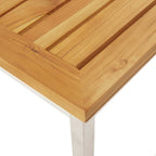 vidaXL Barhocker 2 Stk. Massivholz Teak und Edelstahl